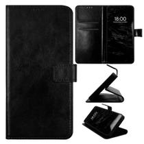Capa Carteira Case com Flip para Xiaomi Redmi 13C 4G Cor: Preta