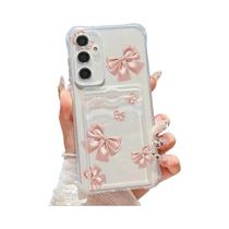 Capa Carteira Com Estampa De Laço Para Samsung Galaxy S24 FE S26 S22 S23 Ultra plus A17 A55 A54 A56