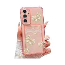 Capa Carteira Com Estampa De Laço Para Samsung Galaxy S24 FE S26 S22 S23 Ultra plus A57 A37 A17 A55