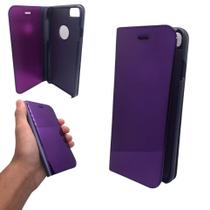Capa carteira com frente transparente compatível com apple iphone 6 (tela: 4.7") (4g) cor:roxa