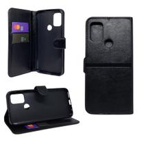 Capa carteira com porta cartões compatível com motorola moto g10 / g10 power / g20 / g30 (tela: 6.5") (4g) cor:preta - h
