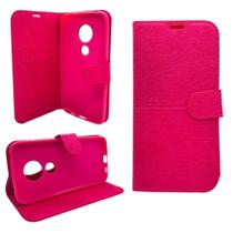 Capa carteira com porta cartões compatível com motorola moto g7 play (tela: 5.7") (4g) cor:rosa