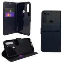Capa carteira com porta cartões compatível com motorola moto g8 (tela: 6.4") (4g) cor:preta