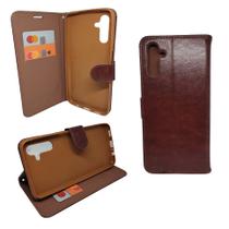 Capa carteira com porta cartões compatível com samsung galaxy a04s (tela: 6.5") (4g) cor:marrom