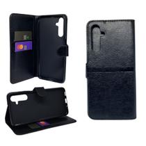 Capa carteira com porta cartões compatível com samsung galaxy m54 (tela: 6.7") (5g) cor:preta