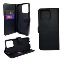 Capa carteira com porta cartões compatível com xiaomi redmi 11a / 12c / poco c55 (tela: 6.71") (4g) cor:preta - sorte