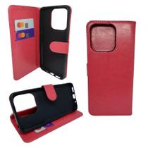 Capa carteira com porta cartões compatível com xiaomi redmi 11a / 12c / poco c55 (tela: 6.71") (4g) cor:vermelha / inter