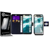 Capa Carteira compativel Moto One XT1941 5.9 + Película Vidro 3d + pel Câmera - Cell In Power25