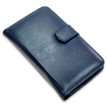 Capa carteira couro 8 cartoes azul para iphone xr 6.1