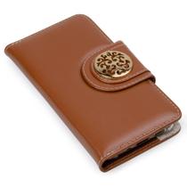 Capa carteira couro johari caramelo para samsung a30 a305