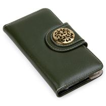 Capa Carteira Couro Johari Oliva Para Iphone 15 Pro Max 6.7