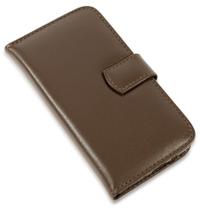 Capa carteira couro marrom para samsung m12 m127