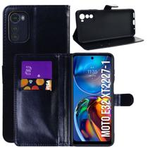 Capa Carteira Couro PRETA Compativel Moto E32 XT2227 6.5 - Luiza Cell25 Capa Carteira Couro PRETA Compativel Moto E32 XT2227 6.5 - Luiza Cell25