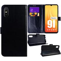 Capa Carteira Couro PRETA Compativel Redmi 9I Sport 6.53 - Cell In Power25 Capa Carteira Couro PRETA Compativel Redmi 9I Sport 6.53 - Cell In Power25