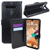 Capa Carteira Couro PRETA LG K41S K410BMW 6.5 - Cell In Power25