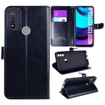 Capa Carteira Couro PRETA Moto E20 XT2155 - Cell in Power25