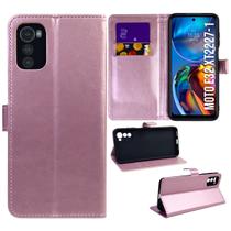 Capa Carteira Couro ROSE compativel Moto E32 XT2227 6.5 - Luiza Cell25 Capa Carteira Couro ROSE compativel Moto E32 XT2227 6.5 - Luiza Cell25