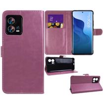 Capa Carteira Couro ROSE compativel Moto Edge 30 Fusion / S30 Pro - Luiza Cell25