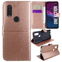 Capa Carteira Couro ROSE Moto One Action XT2013 6.3 - Cell In Power25