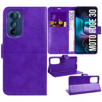 Capa Carteira Couro ROXA compativel Moto Edge 30 XT2203 6.5 - Luiza Cell25 Capa Carteira Couro ROXA compativel Moto Edge 30 XT2203 6.5 - Luiza Cell25