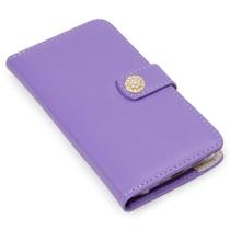 Capa carteira couro strass lilas para samsung a23 5g a236