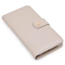 Capa carteira couro strass marfim para iphone 12 6.1 - CELLWAY