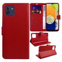 Capa Carteira Couro VERMELHO compativel Galaxy A03 A035 6.5 - Cell In Power25 Capa Carteira Couro VERMELHO compativel Galaxy A03 A035 6.5 - Cell In Power25