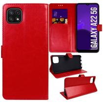 Capa Carteira Couro VERMELHO compativel Galaxy A22 5G A226 - Cell In Power25
