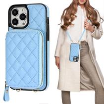 Capa Carteira Crossbody Bocasal para iPhone 13 Pro Max - Azul