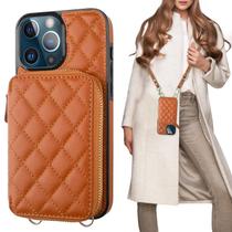 Capa Carteira Crossbody Bocasal para iPhone 13 Pro Max - Marrom