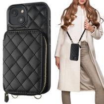 Capa Carteira Crossbody Bocasal para iPhone 14 (6.1") com Bloqueio RFID - Preta