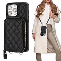 Capa Carteira Crossbody Bocasal para iPhone 15 Pro Max - Preta