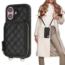Capa Carteira Crossbody Bocasal para iPhone 16 (6.1") com Bloqueio RFID - Preta