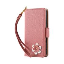 Capa Carteira De Couro 3D Com Estampa De Coelho E Flores Para iPhone 16 15 14 plus 13 12 11 pro Max