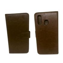 Capa carteira de couro Celular Samsung M40 e A60 Marrom