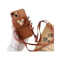 Capa Carteira de Couro com Design de Desenho Animado para iPhone 14/13/11/15/16/Pro/Max/Mini/XS/XR