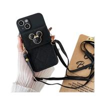 Capa Carteira de Couro com Design de Desenho Animado para iPhone 14/13/11/15/16/Pro/Max/Mini/XS/XR