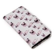 Capa carteira estampada cute pug e191 para iphone 14 plus 6.7