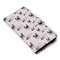 Capa carteira estampada cute pug e191 para iphone 8 plus