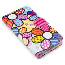 Capa carteira estampada floral flowers e161 para samsung a73 a736