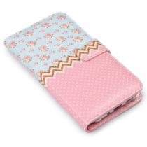 Capa carteira estampada floral poa liberty e096 para moto edge 20 xt2143