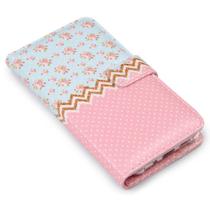 Capa carteira estampada floral poa liberty e096 para moto one vision xt1970