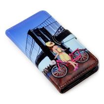 Capa carteira estampada ponte para moto e6 plus xt2025