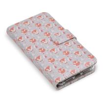 Capa carteira estampada tendencias raposa cinza e198 para moto g23 xt2333