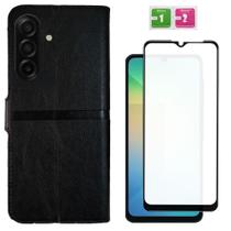 Capa Carteira Estojo Flip + Película 3D para Samsung Galaxy A17 5G Capa Carteira Estojo Flip + Película 3D para Samsung Galaxy A17 5G