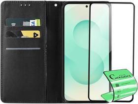 Capa Carteira Estojo Flip + Película Cerâmica Para Samsung Galaxy S25 FE - LXL Capa Carteira Estojo Flip + Película Cerâmica Para Samsung Galaxy S25 FE - LXL