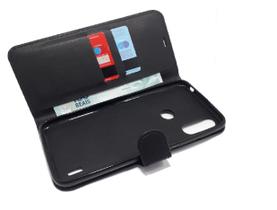 Capa Carteira Flip Antishock (PRETA) Porta Cartão P/ Motorola Moto E7 power / Moto E7i Power