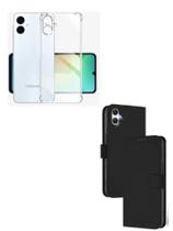 Capa Carteira Flip + Capa TPU Transparente Para Samsung Galaxy A07
