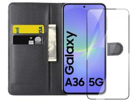 Capa Carteira Flip Cover + Película 3D P/ Samsung A36 5G 6.7