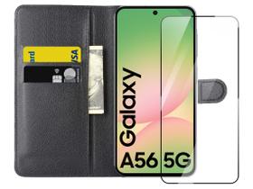 Capa Carteira Flip Cover + Película 3d P/ Samsung A56 5g 6.7